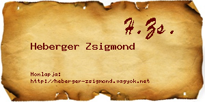 Heberger Zsigmond névjegykártya